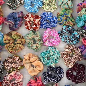 Colorful Hair Scrunchie, Soft & Stretchy Hair Tie Scrunchie, Cotton Printed Scrunchie, Hair Accessory, Scrunchies, Assorted Color Scrunchie