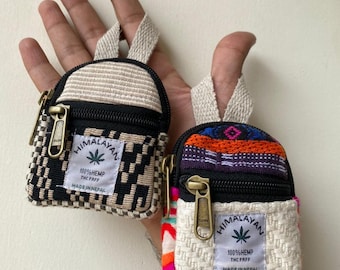 Handgemachte Hanf Geschenk Tasche: Schmuck-Verpackung, Kleine Tasche mit Reißverschluss, Größe 3 x 10 cm