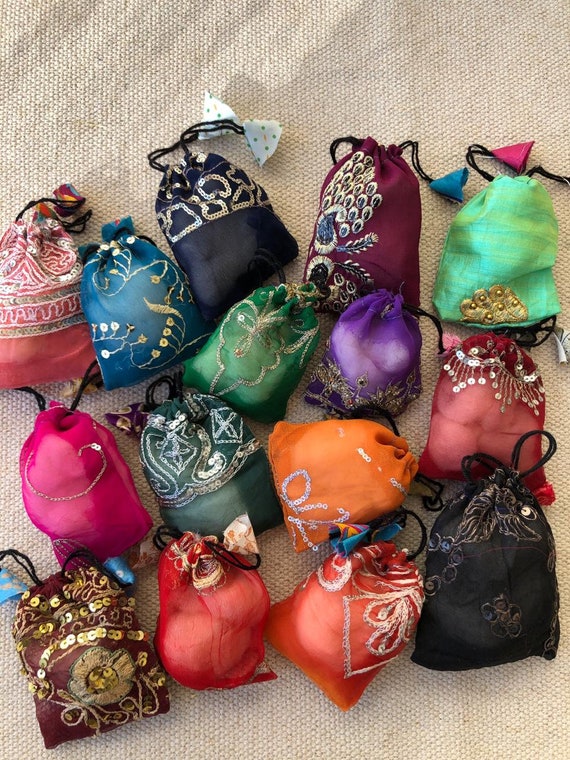 Jewellery Pouches Chiffon Pouches Gems Stones Pouches Gifts Pouches Aritari Saree Pouches Recycled Fabric Pouches Sequins Work Pouches Etsy Canada