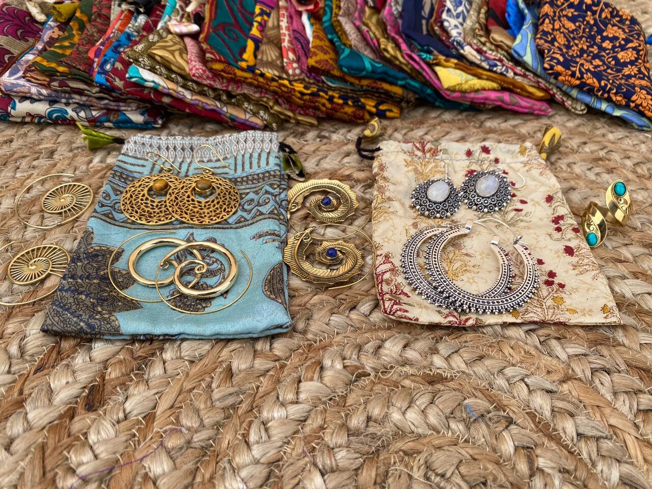 Silk pouches jewellery pouches gems stones pouches gifts Etsy