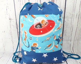 gymtas, rugzak, kinderen; Coole astronauten...