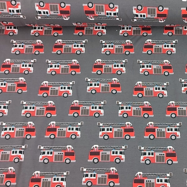 Feuerwehrautos 14,40 EUR/m Jersey für Kinder, Jungsstoff Kinderstoff Meterware