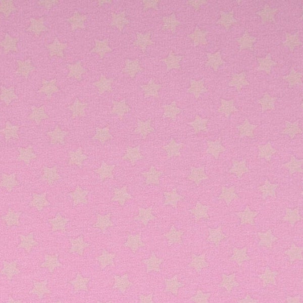 Jersey 5,60 EUR/m rosa, Sterne, Mädchen Stoffe Meterware Schnäppchen