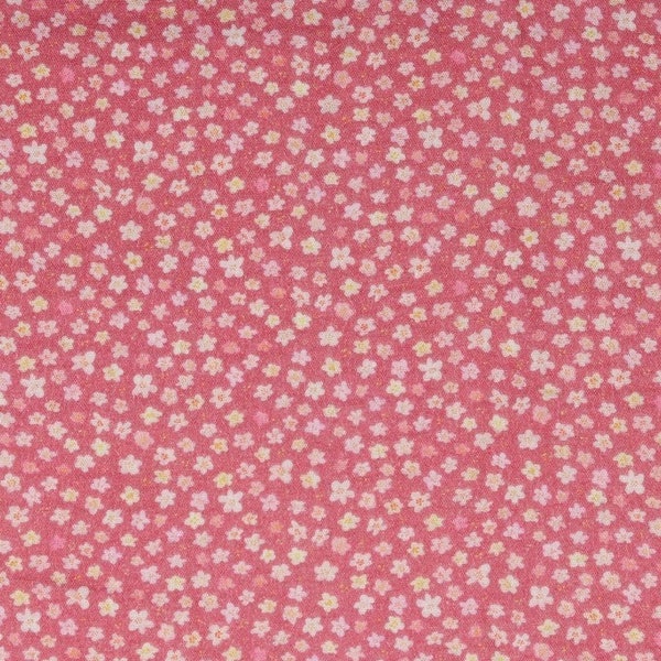 Musselin 13,20 EUR/m Druck, pink mit kleinen Streublümchen, Stoff Meterware