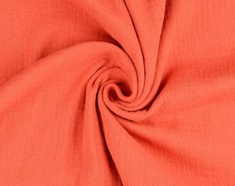 Musselin 9,60 EUR/m Double Gauze Windelstoff warmes orange, Stoff Meterware