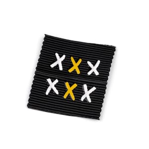 2 étiquettes pour coutures, taille env. 30 x 35 mm