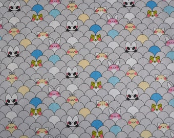 Cotton animals 4.60 EUR/meter on gray, woven fabric patterned, children's fabrics by the meter bargain