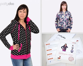Pattydoo Schnittmuster Kapuzenjacke Janice 32 bis 54, Schnittmuster für Damen Kleidung, Papierschnitt / Papierschnittmuster