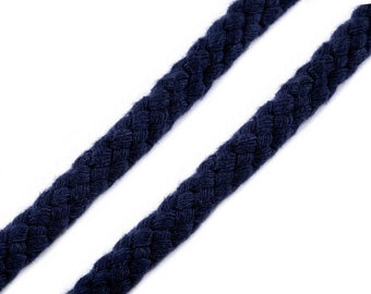 2 m hoodie cord 1.50 EUR/meter blue, braided cord 10 to 12 mm, sold by the meter