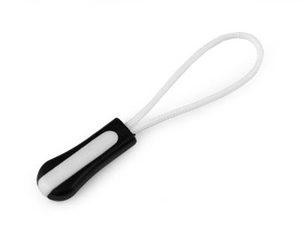 5 pendants for zipper zip, white black