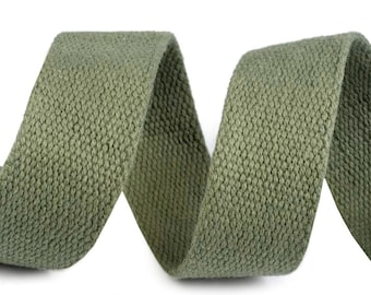 Gurtband 2,00 EUR/m, khaki, Baumwolle 30 mm,  Meterware