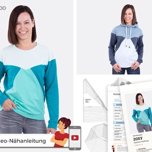 Pattydoo patroon Zoey Colourblock Sweater van pattydoo, maat 32 tot 54, papieren patroon