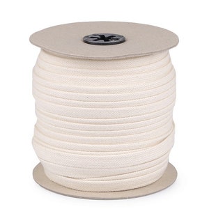 Flat cord EUR 1.00/meter, natural, hoodie cord cotton 12 mm, sold by the meter image 2