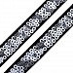 2 m Paillettenborte 1,50 EUR/m, schwarz, Breite 13 mm,  Meterware