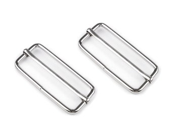 Belt sliders 4 pieces, width 5 cm silver