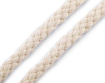 2 m hoodie drawstring 1.50 EUR/meter, natural braided cord 10 mm, sold by the meter