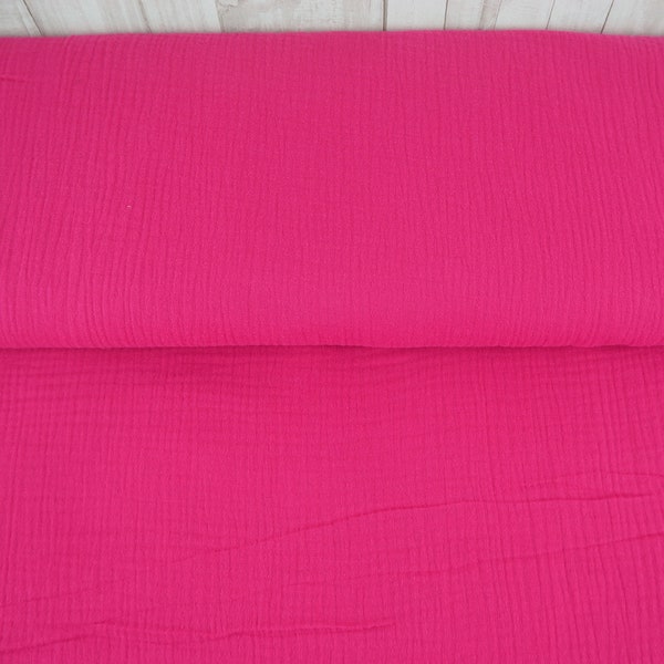 Musselin 10,80 EUR je Meter Double Gauze Windelstoff pink, Stoff Meterware