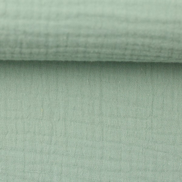 Muslin 9.60 EUR/meter Double Gauze diaper fabric light mint, Jenke Swafing, fabric sold by the meter