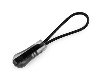5 pendants for zipper zip, black transparent