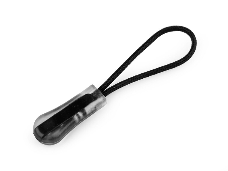 5 Anhänger für Reißverschluss Zipper, schwarz transparent Bild 1
