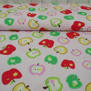 45 cm cotton 7.00 EUR/meter Swafing apples Wendelin pink, fabric sold by the meter bargain remaining piece image 2