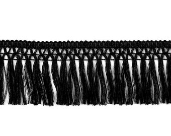 2 m fringe border 1.50 EUR/meter, black fringe ribbon, woven ribbon sold by the meter