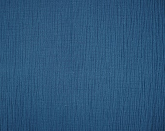 Mousseline 10,80 EUR/mètre Tissu pour couches double gaze bleu jeans bleu, tissu vendu au mètre