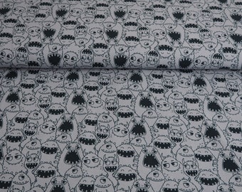 40 cm Jersey 13,00 EUR/meter grey Monster fabrics sold by the meter Remnant bargain