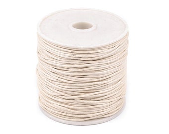 Baumwollschnur 0,30 EUR/m gewachst beige weiß, 1 mm Durchmesser, Meterware 4 Meter