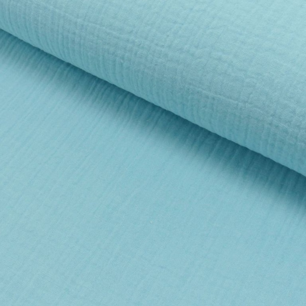 Muslin 10.80 EUR/meter light blue, double gauze diaper fabric, fabric sold by the meter