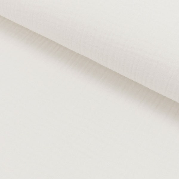 Muslin 10.80 EUR/meter Double Gauze diaper fabric light cream white / off white, fabric sold by the meter