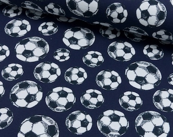 1 m Jersey football 18,00 EUR/meter, dark blue, footballs, fabrics boys and men meter goods bargain remnant