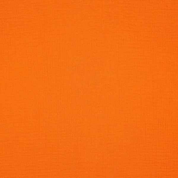 Musselin 10,80 EUR je Meter Double Gauze Windelstoff neon orange, Stoff Meterware