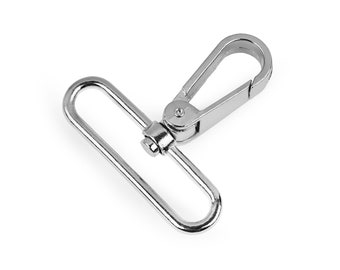 Carabiner hook threading hole 5 cm silver-colored