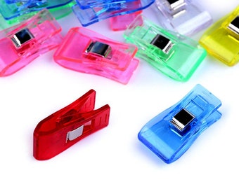 15 fabric clips, pcs. 0.26 EUR, in different colors, 18 x 33 mm