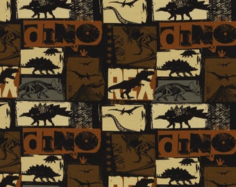 Summer sweat Dinos 17.40 EUR/meter, dinosaur sweat brown patterned, children's fabric boys, fabrics sold by the meter