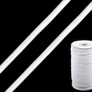 4 m Rundkordel 0,50 EUR/m, weiß, Gummikordel 3 mm Meterware