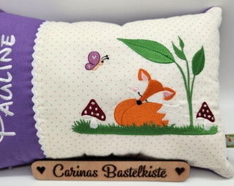 Geburtskissen, Namenskissen, Kissen personalisiert, Geschenk zur Geburt, Kissen mit Namen, Kissen Kinder, Baby Kissen, Kissen Fuchs