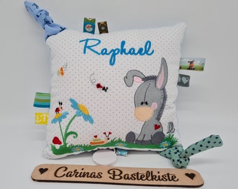 Boite à musique, âne, boite à musique bébé, boite à musique avec mélodie désirée, coussin personnalisé, cadeau pour naissance, coussin avec prénom