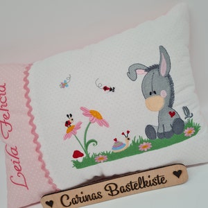 Birth pillow name pillow pillow personalized gift for birth pillow with name pillow children baby pillow pillow donkey image 2