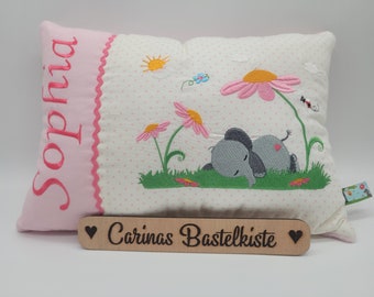 Birth pillow * Name pillow * Personalized pillow * Birth gift * Pillow with name * Children's pillow * Baby pillow * Elephant pillow