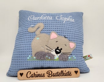 Birth pillow * Name pillow * Personalized pillow * Birth gift * Pillow with name * Children's pillow * Baby pillow * Cat pillow