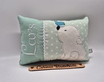 Geburtskissen, Namenskissen, Kissen personalisiert, Geschenk zur Geburt, Kissen mit Namen, Kissen Kind, Baby Kissen, Kissen Eisbär