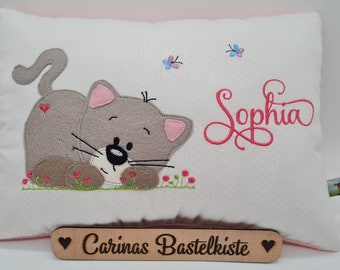 Pillow personalized * Gift for birth * Birth pillow * Name pillow * Pillow with name * Pillow Cat * Baptismal pillow * Cuddly pillow