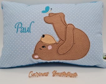 Birth pillow * Personalized pillow * Gift for birth * Name pillow *Pillow with name * Pillow Bear * Baptismal pillow * Cuddly pillow