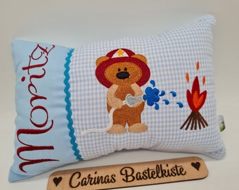 Birth pillow, Name pillow, Pillow personalized, Gift for birth, Pillow with name, Pillow, Baby pillow, Pillow fire brigade