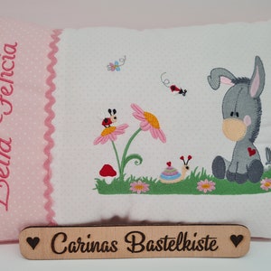 Birth pillow name pillow pillow personalized gift for birth pillow with name pillow children baby pillow pillow donkey image 1