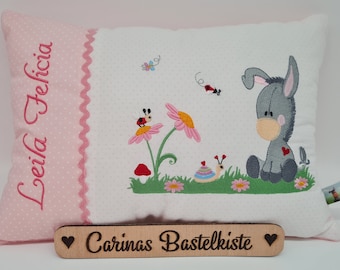 Geburtskissen * Namenskissen * Kissen personalisiert * Geschenk zur Geburt * Kissen mit Namen * Kissen Kinder * Baby Kissen *Kissen Eselchen