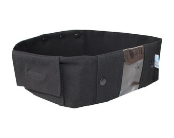 Sports band, with viewing window, separate compartment for glucose, plain black