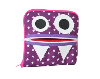 DiaMonster®, Lola, Diabetes Bag, Measuring Bag, purple with stars in combination with pink